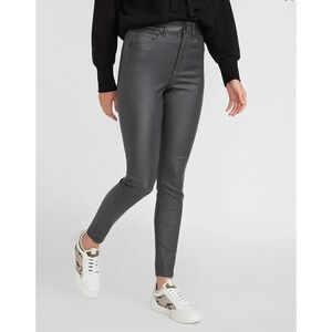 Express Womens Coated Jeans Size 0/ 28 Gray Vegan Leather Leggings